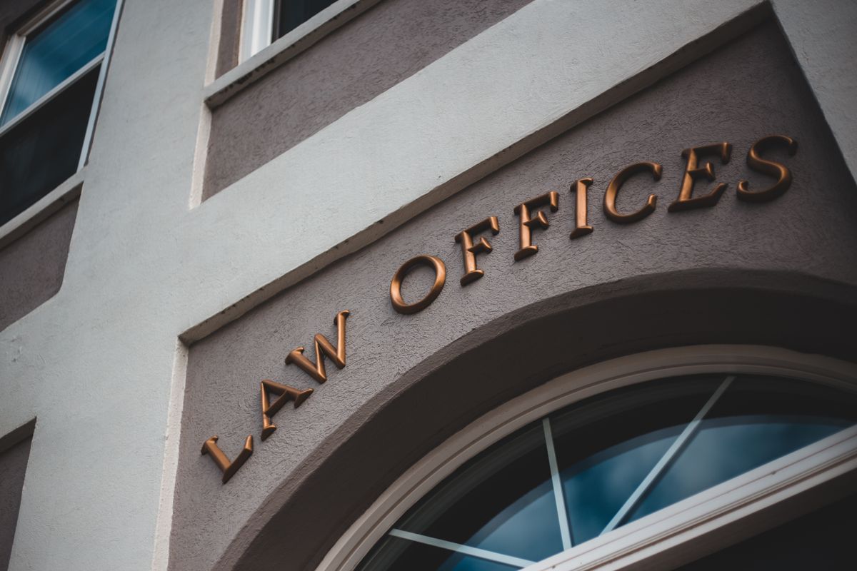 Signage on the exterior of a professional building
